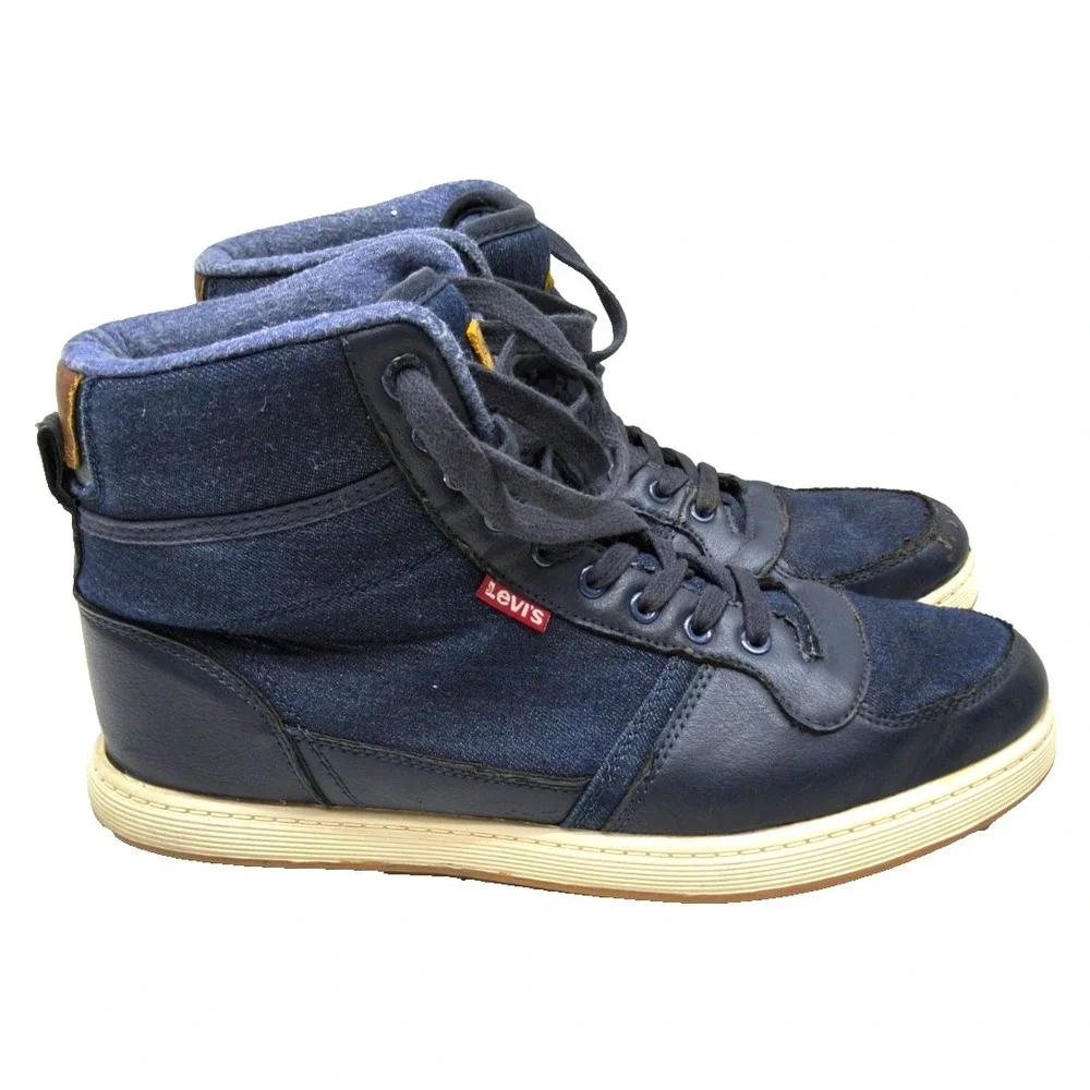 LEVIS Stanton Waxed Mens #51782109U / Blue Hi Top Shoes  518838-72U / Size US 10